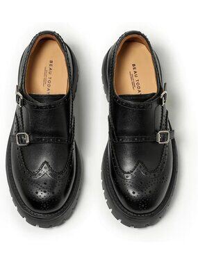 Chunky Leather Platform Loafers for Women | Slip-On Tassel Lug Sole Brogues